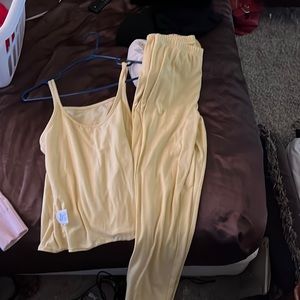matching yellow pajama set